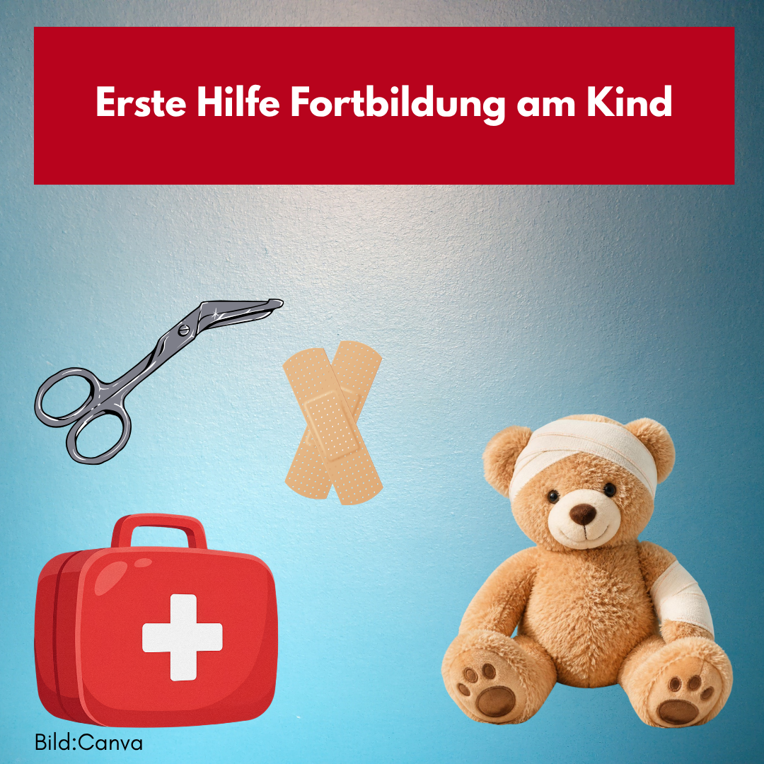 Erste Hilfe Fortbildung am Kind mit Bildnachweis